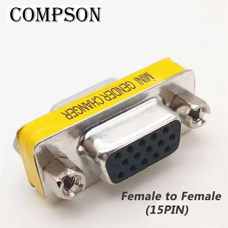 

Plug and Play VGA to VGA Adapter Female to Female Connector HD15 VGender Changer Convertor For Laptop PC SVGA Coupler Adaptor