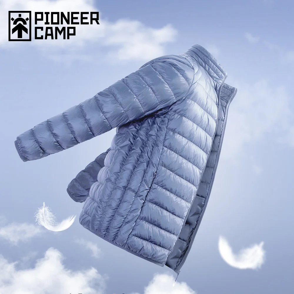 Пионерский лагерь зимние Легкие мужские пуховики теплые портативные 90% белый
