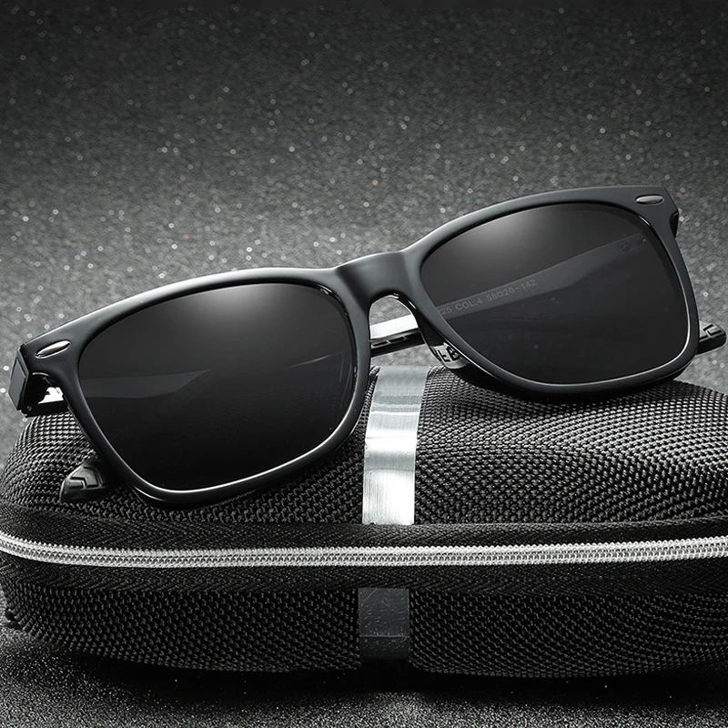 Трендовые Солнцезащитные очки Мужские поляризационные кошачий глаз алюминиево