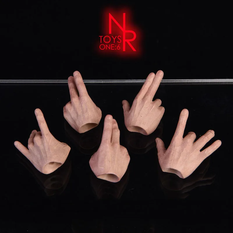 

NRTOYS NR14 1/6 Scale Male Finger Hands Gesture Model Toy Suntan/Black/Normal Skin for 12'' Action Figure