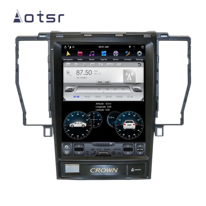 Автомобильный GPS навигатор в стиле Tesla Android 9 0 для Toyota Crown MaJesta 2005 2009 12 й годов