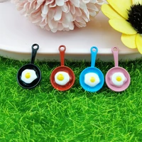 10pcs korea cute macarons fried egg pan saucepan alloy charms for jewelry making pendant diy handmade earring accessories