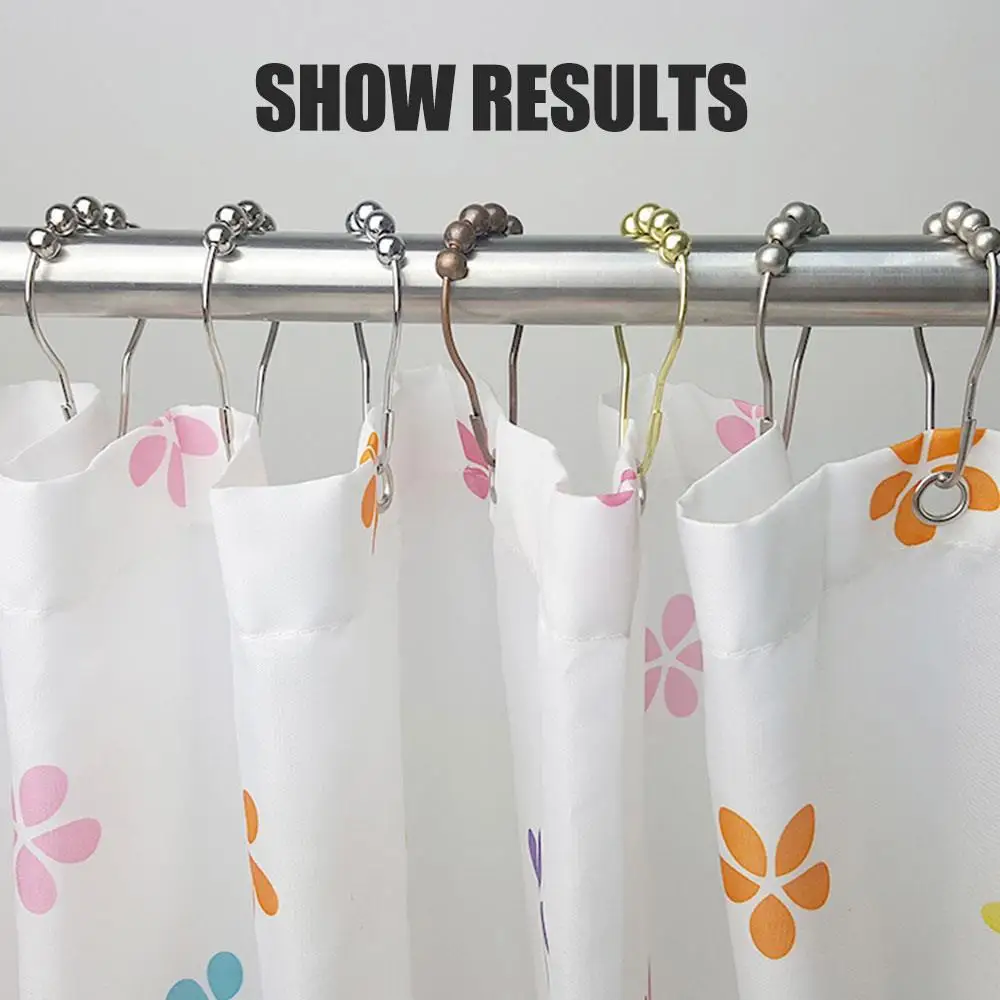 12 шт. занавеска-крючок для душа 304 занавеска из нержавеющей стали с пятью шариками