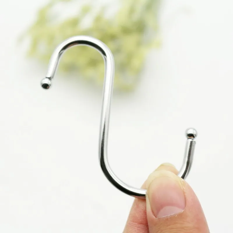 XZJJA 2-8Pcs Metal S Shaped Hooks Kitchen Bathroom Accessoires Hanging Storage Racks Key Hanger Sundries Organizer Butcher | Дом и сад