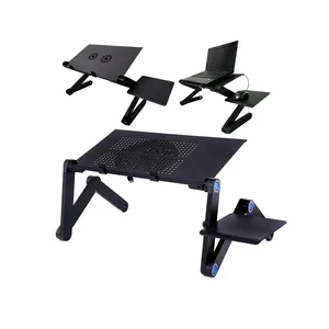 two fan computer stand 4226 cm portable adjustable foldable laptop holder notebook desks lap pc folding desk table vented stand free global shipping