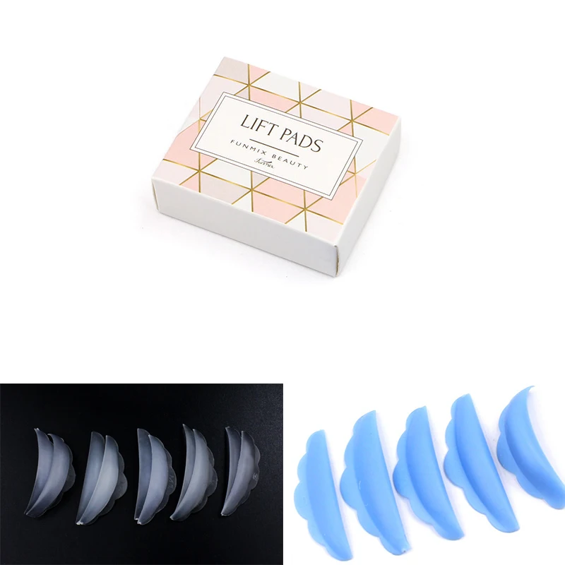 

Funmix 5Pair Silicone Eyelash Perm Pad Recycling Lashes Rods Shield lifting 3D Eyelash Curler Makeup Accessories Applicator Tool
