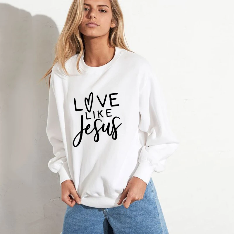 

Christian Faith Religion Pullover Heart Graphic Grunge Tumblr Aesthetic Womens Hoodies Pullover Love Like Jesus Sweatshirt