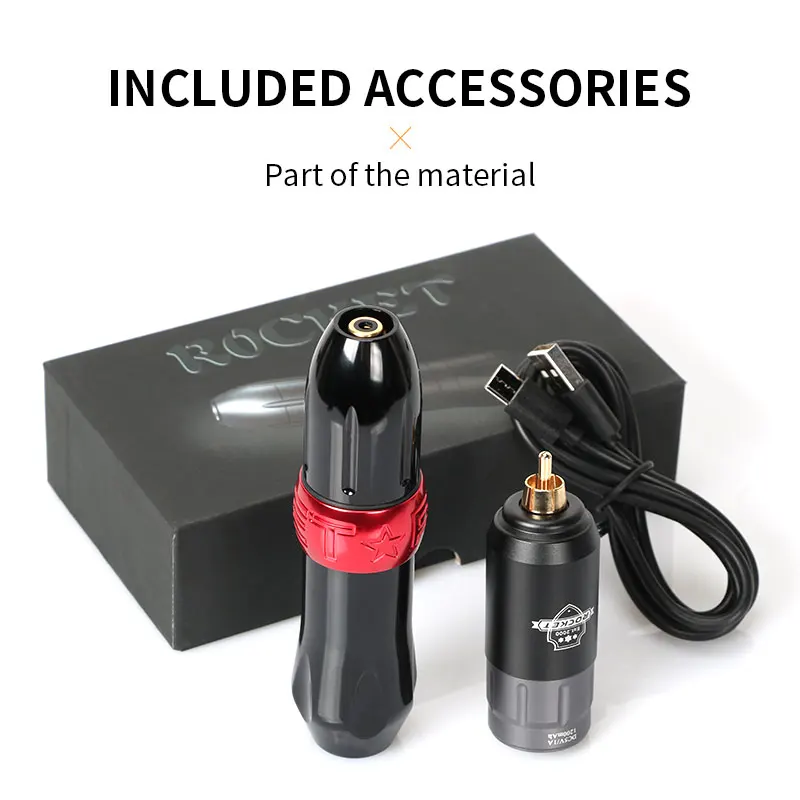 Complete Tattoo Machine Kit Professional Set Rocket I Pen With Mini Wireless Adjustable Power Supply RCA Connector | Красота и