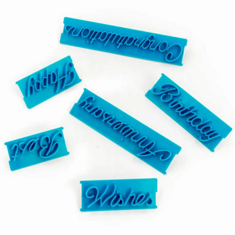 6 шт./компл. Пластик украшение торта прессформы с днем рождения наилучшими