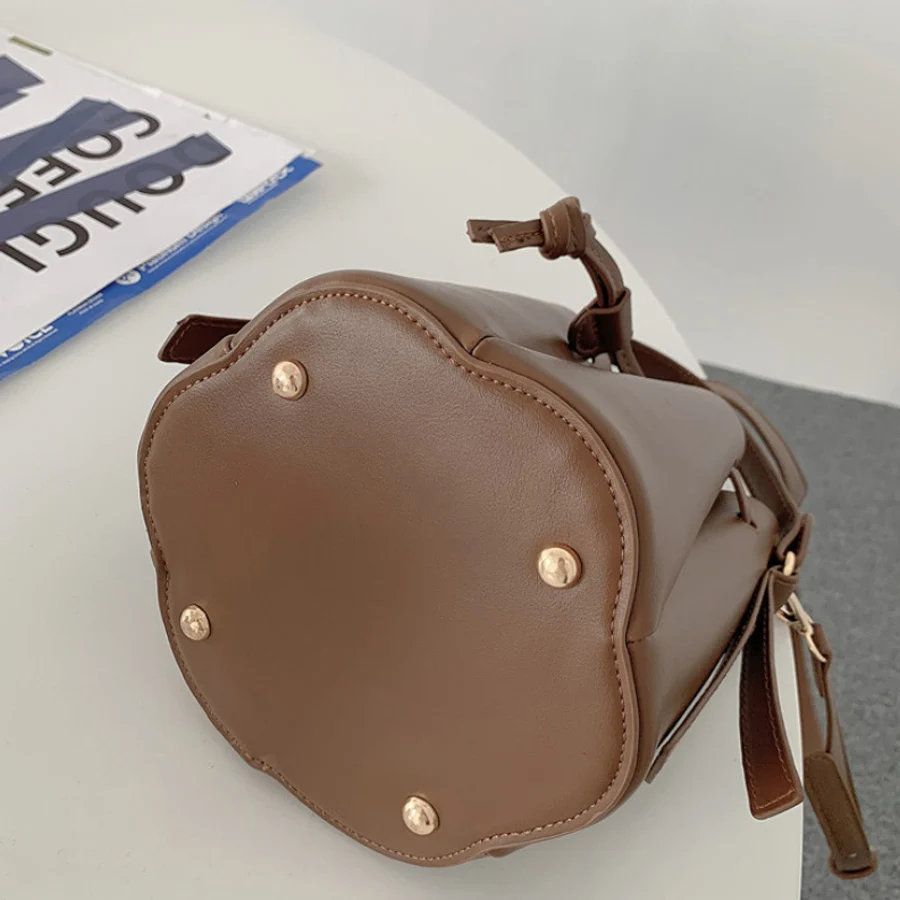 

Luxury Brand Bucket Bag Women 2021 Designer Cute Crossbody Small Shoulder Bag Pu Leather Female Purses and Handbag String Party