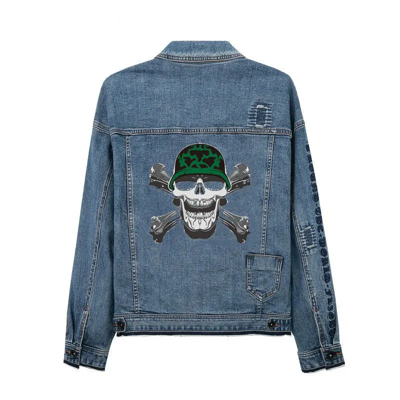 ZOTOONE индивидуальные панковские нашивки в полоску с черепом термоклейкие для