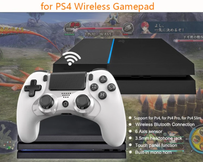 Геймпад для PS4 беспроводные вибрирующие джойстики с Bluetooth 6 осевых датчиков |