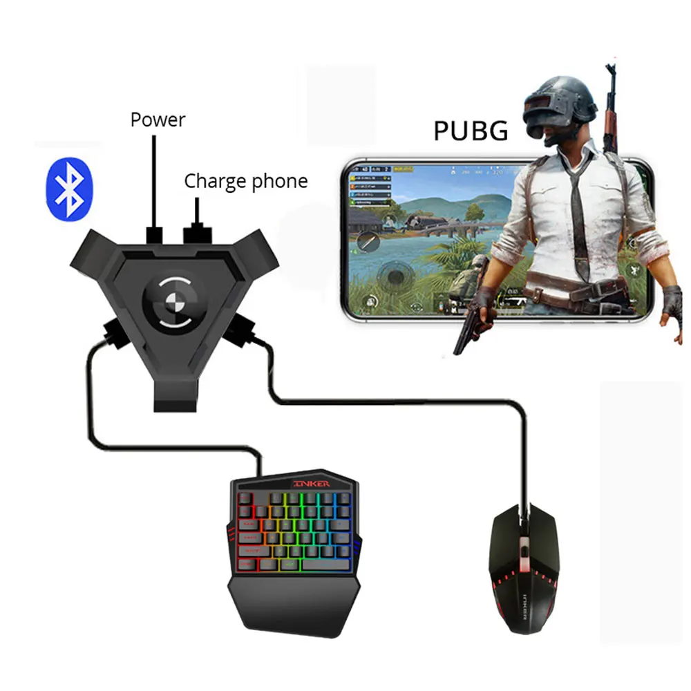

For FPS games PUBG COD mobile phone gamepad converter adapter using keyboard mouse playing game at universal phone