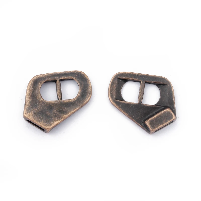 Antique Copper 5 шт. античное серебро/коричневый/медная прядь застежка крючок для 10 мм плоский кожаный шнур браслеты ручной работы Изготовление ювелирных изделий - Цвет: Antique Copper