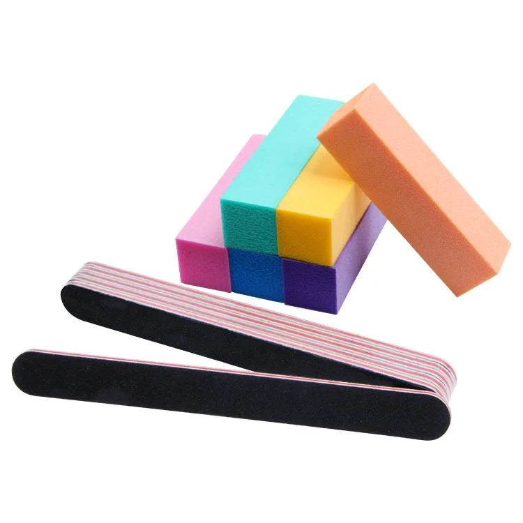 

FARYLOPH 12pcs/set Sponge Nail File Sanding Buffer Block Acrylic Block Polish Black Sandpaper Pedicure Manicure Nail Art Tool