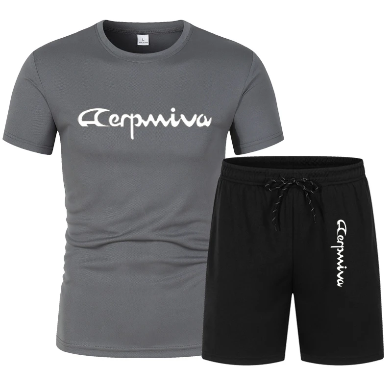 

2021 summer new men's t-shirt 3D creative digital printing thin fashion suit casual sport street T-shirt + shorts two-piece suit