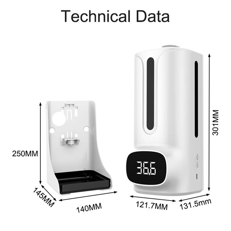 

2 in 1 K9 Pro Plus Non-Contact Digital Infrared Thermometer Hand Washing Free Soap Dispenser Machine Termometro 1200Ml