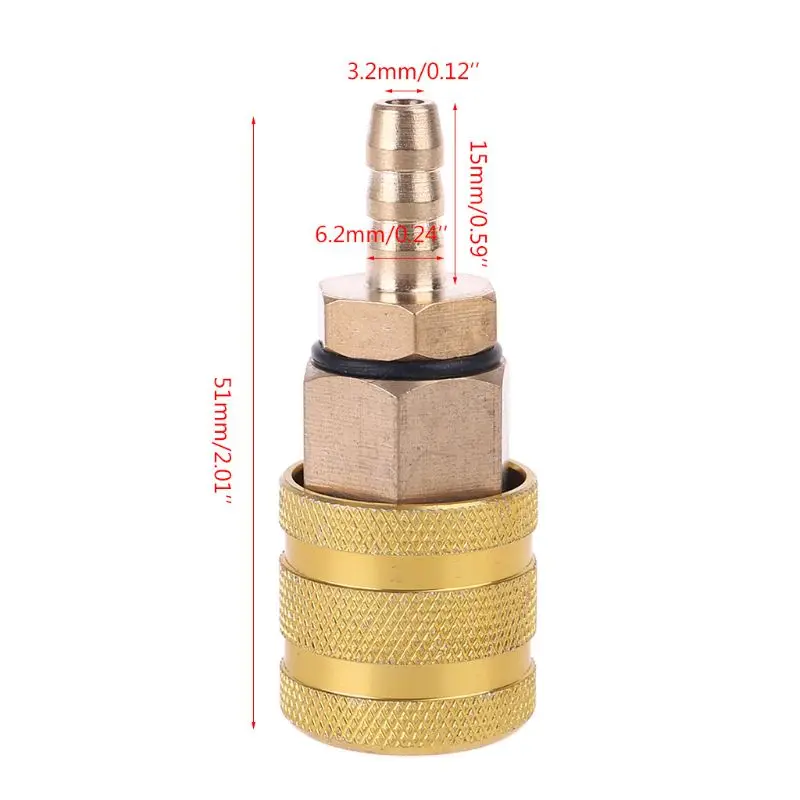 

50LC 1/4" NPT Coupler and 6.5mm Plug Brass Quick Connect Air Fitting Thickened Copper