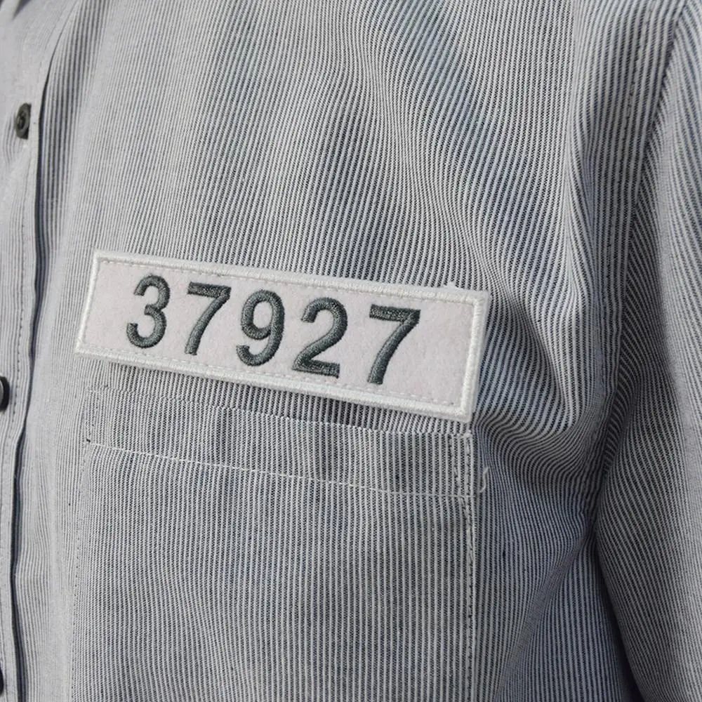 

Cosdaddy Andy Dufresne Cosplay Costume Shawshank Uniform Gray Shirt For Men Halloween Costume