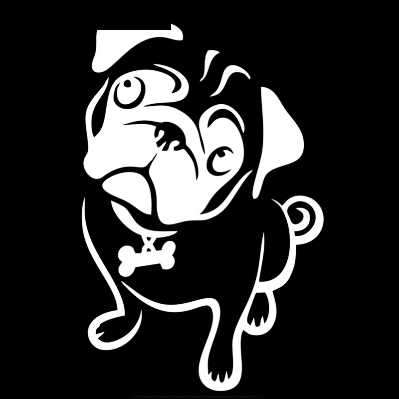 

Animal Pug Dog Car Sticker Waterproof Creative Auto Windscreen Vinyl Decals Automobile Accessories for All Cars,20cm*13cm