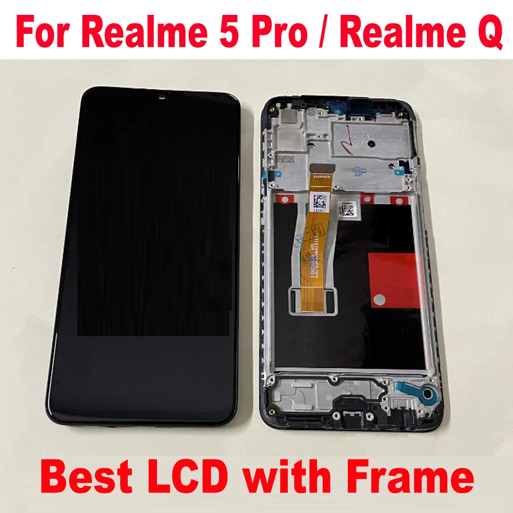 

100% протестированный стеклянный сенсорный ЖК-дисплей с рамкой для OPPO Realme 5 Pro / Realme Q RMX1971 Pantalla
