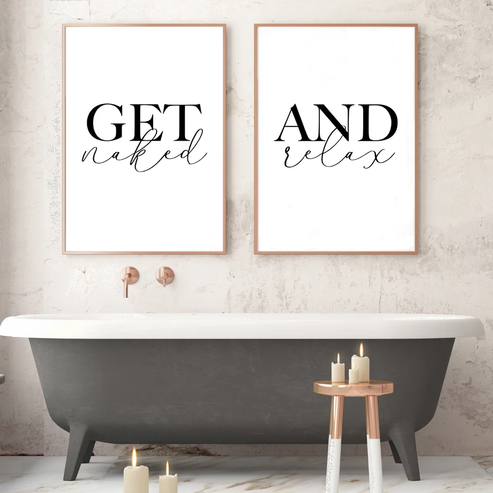 

Get Naked and Relax Posters and Prints Toilet Life Quote Modular Wall Art Wall Pictures For Bathroom Modern Home Canvas Painting