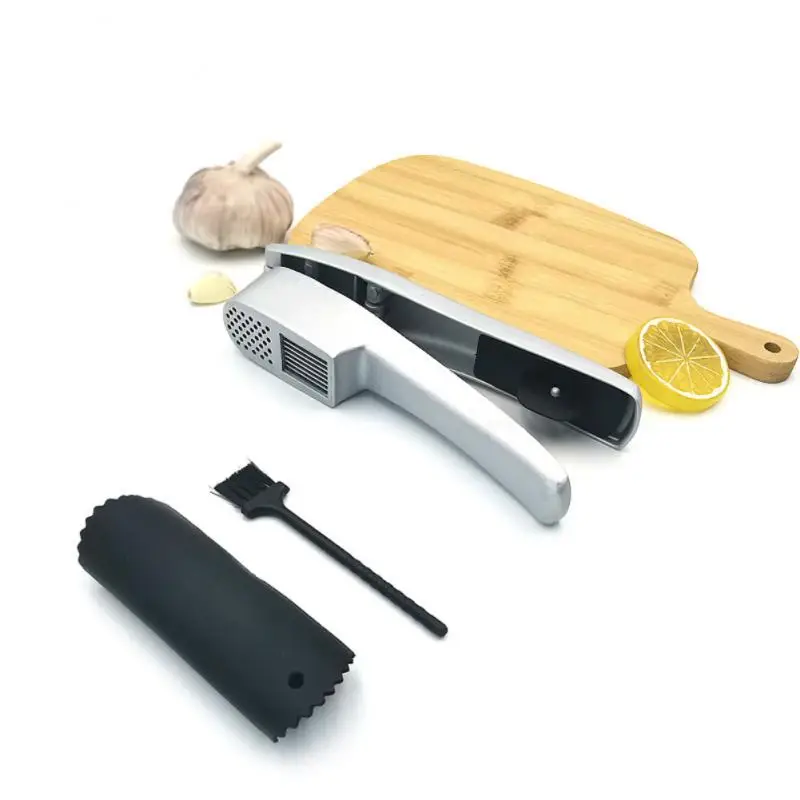 

Пресс для чеснока из нержавеющей стали, ручной измельчитель чеснока, измельчитель, инструменты для кухни, овощи с овощечисткой и щеткой