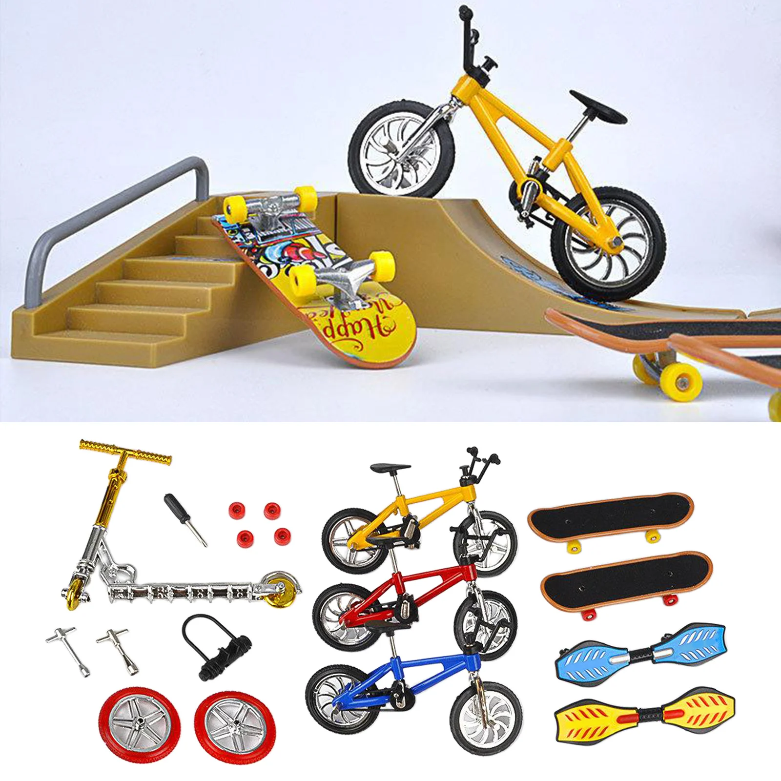 

1:18 Bike Scooter Finger Skateboard Fingerboard Educational Toys to Development Kids Hand and Eye Coordination