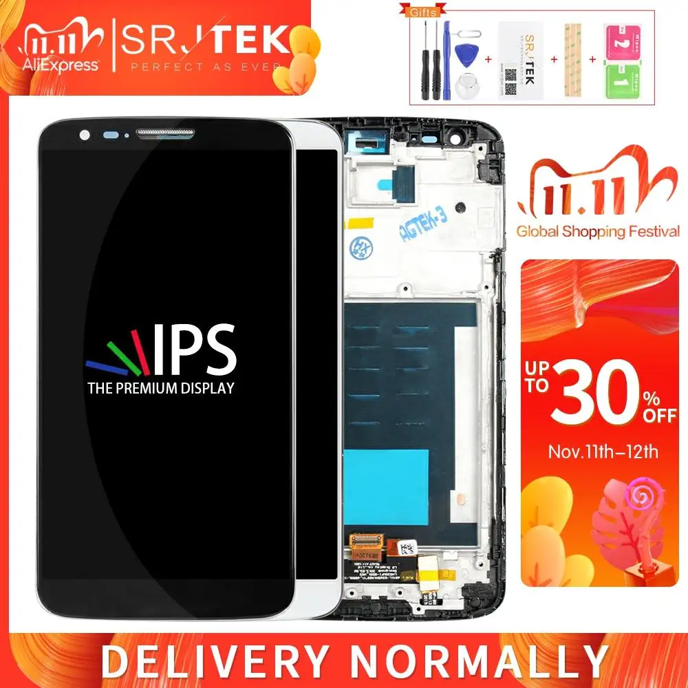 ЖК дисплей Srjtek для LG G2 сенсорный экран дигитайзер сенсорное стекло с рамкой 5 2