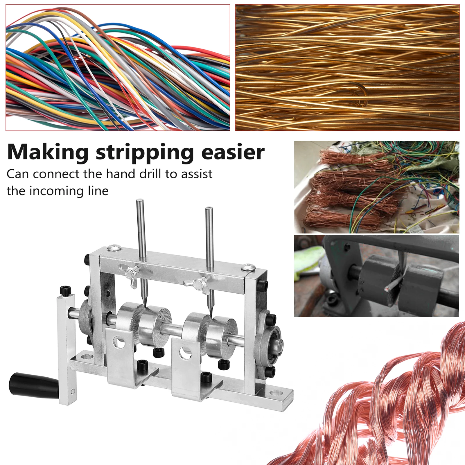 

Manual cable stripper machine Electric Drill Dual-purpose Cable Stripper Stripper for 1-30mm Wire Stripping Machine