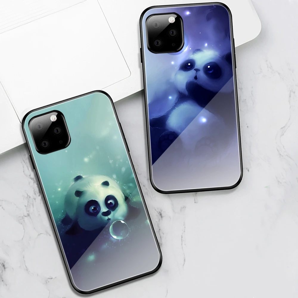 Роскошные Чехлы с милой пандой для IPhone 13 12 Mini 11 Pro X XR XS Max 7 8 6 6S Plus 5 5s SE 2020 дюйма чехол