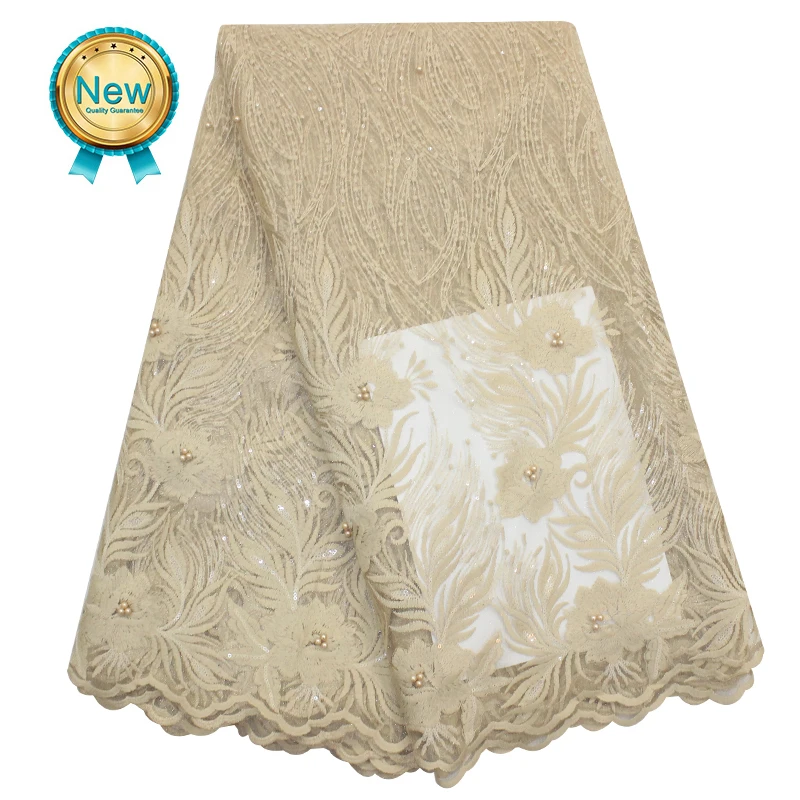 Последний французский Тюль сгоревшая оранжевая кружевная ткань 2020 Высокое