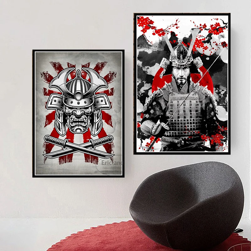 

Abstract Japan Bonsa Bushido Samurai Kanji Canvas Painting Posters and Prints Wall Art Picture for Living Room Home Decorative