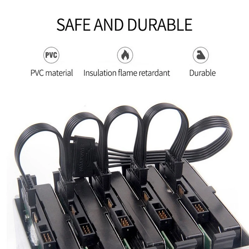 

DIY Molex 4pin IDE от 1 до 5 SATA 15Pin блок питания для жесткого диска разделитель кабель Шнур