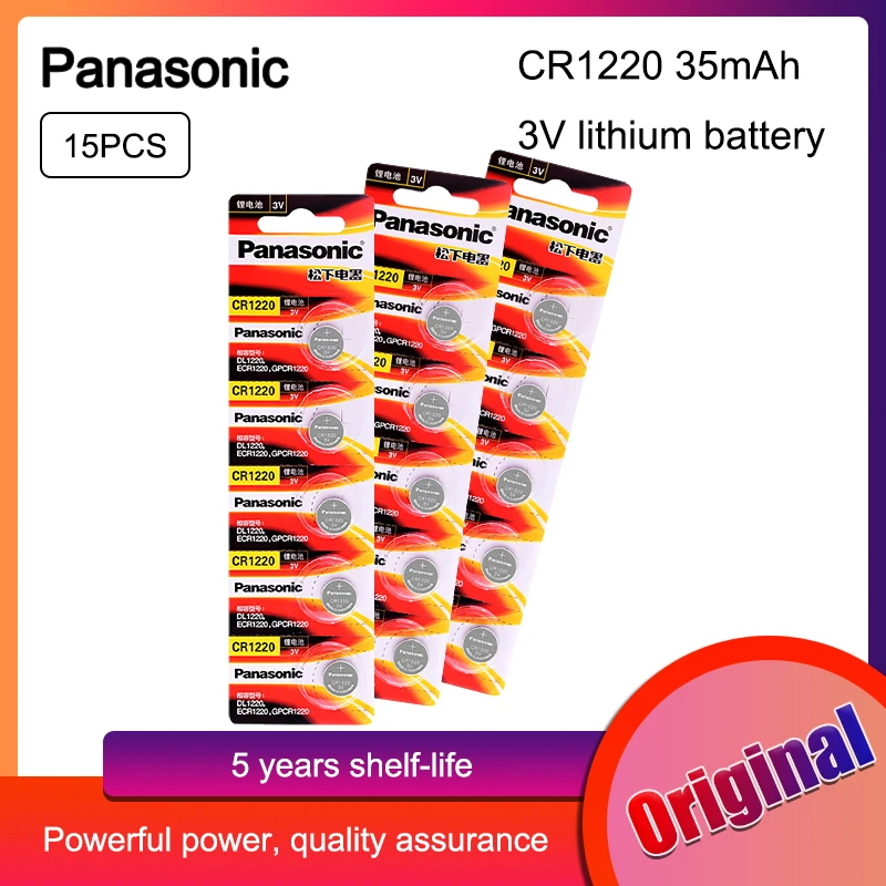 15 шт. Panasonic CR1220 CR 1220 кнопочная ячейка Батарея для дистанционного ключа часы BR1220