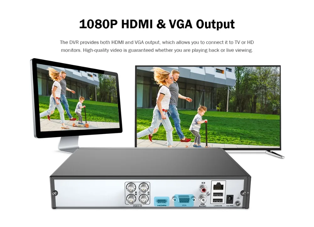 ANNKE 1080P 4CH CCTV домашняя камера 5в1 1080N H.264+ DVR 2X 4X TVI Smart IR Bullet всепогодный комплект видеонаблюдения