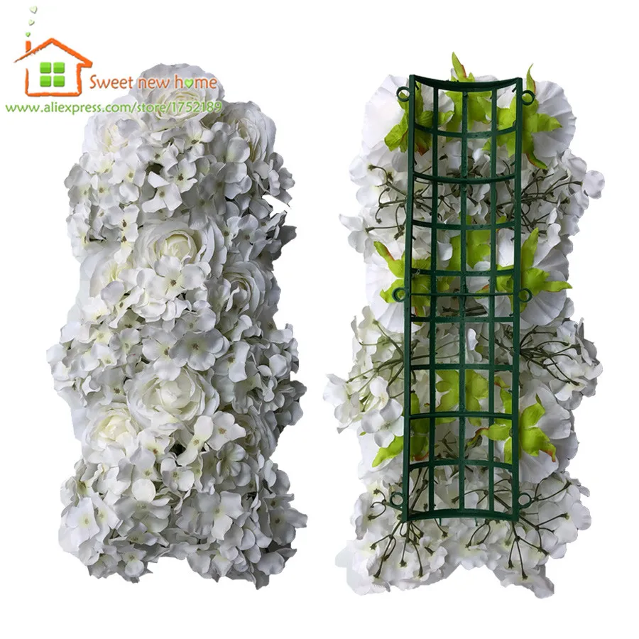 DIY 3D Искусственные арки ряд цветов розы новые гортензии пион глицинии Свадебные дорожные свинцовые цветы