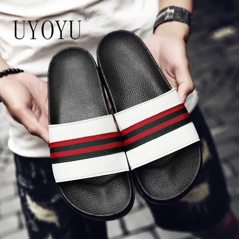 Мужские Нескользящие Шлепанцы из ПВХ сланцы для дома пляжные тапочки большие