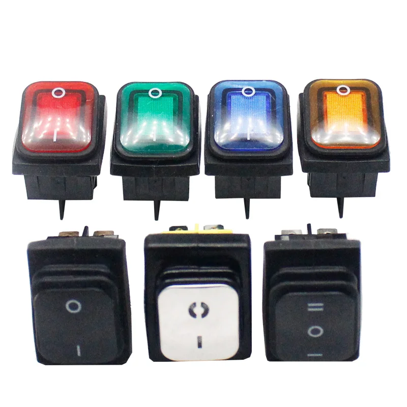 

16A/250V 6Pin DPST IP67 t85 Sealed Waterproof Auto Boat Marine Rocker Switch with LED 6V 12V 24V 110V 220V 30x22MM Heavy Duty