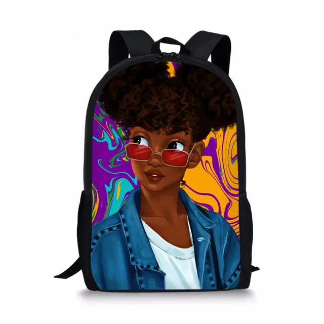 

The New School Bag for Kids Custom pattern African Girl Print School Backpack Children Shoulder Book Bag Student Satchel