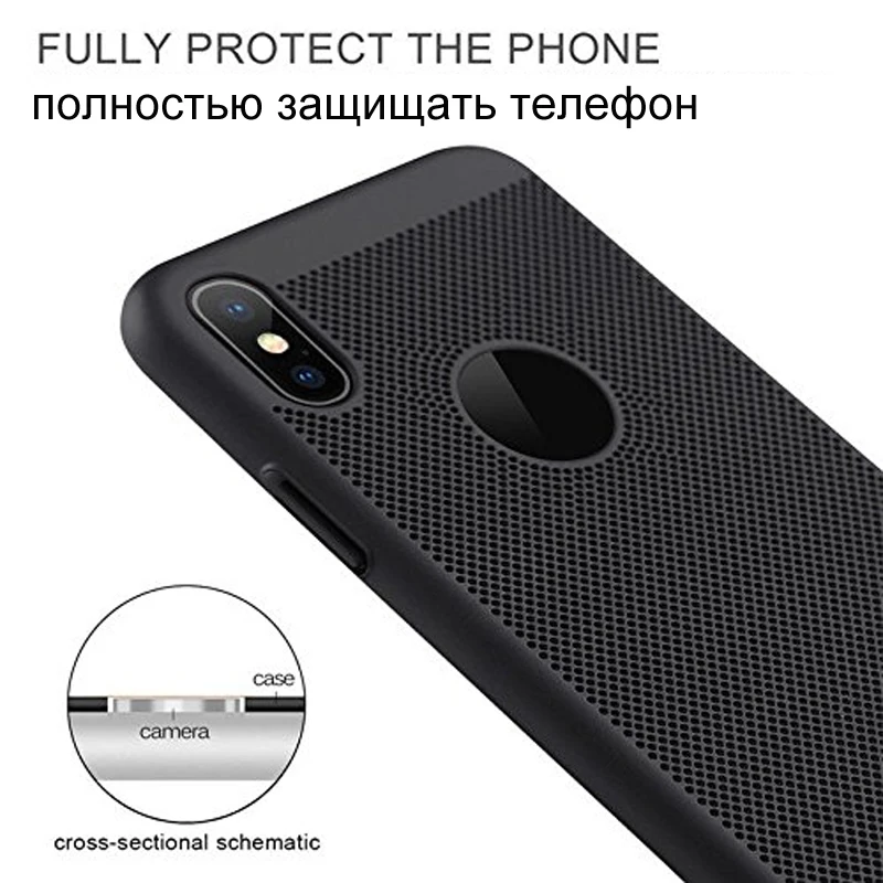 Чехол для телефона с диссипацией дыхания для iPhone X 7 6 6s Plus Роскошный ультратонкий жесткий ПК ковер Кок Капиньяс Телефонток iPонX он.