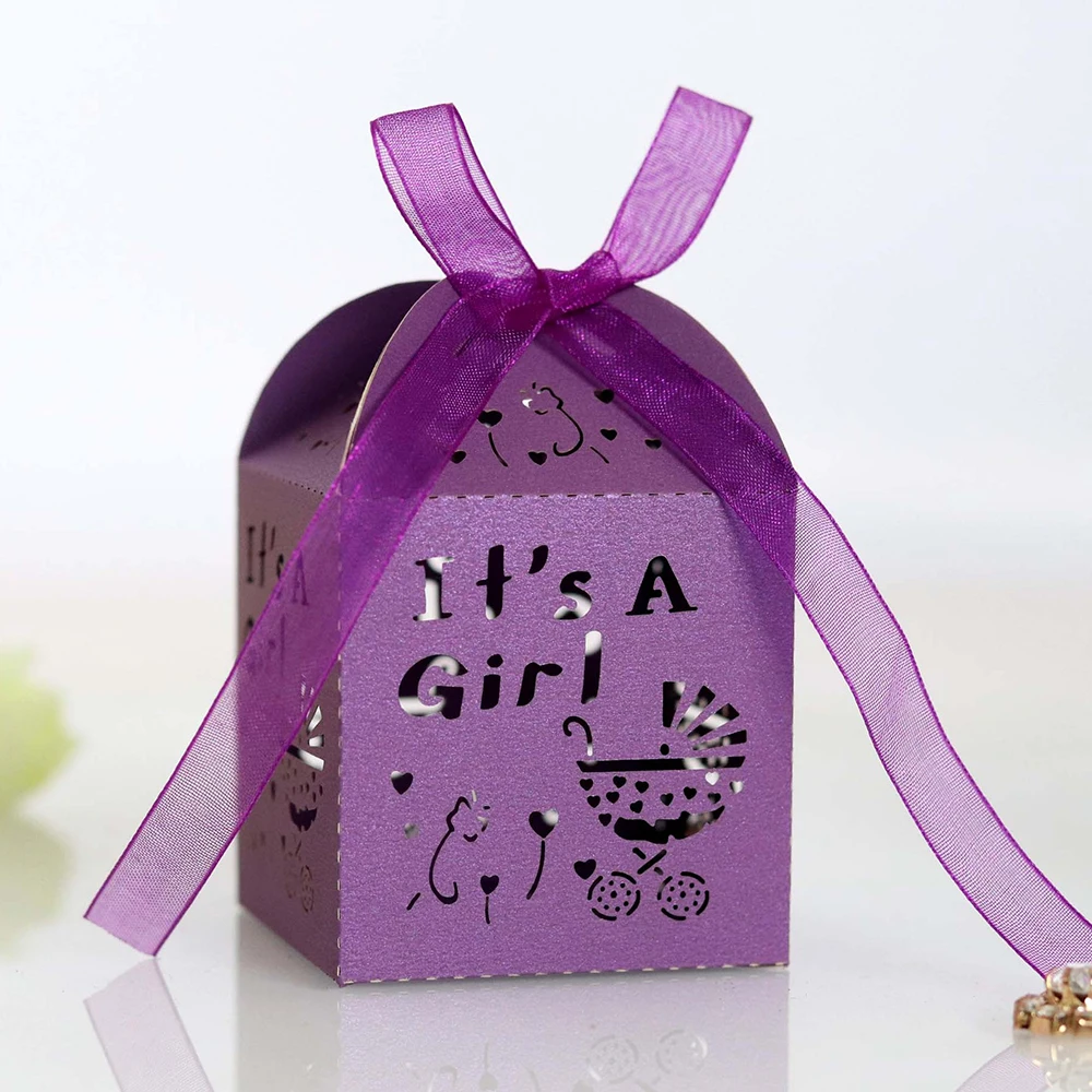 Лазерная резка 50 шт. It's a Girl &amp Boy Детские вечерние коробки конфетных цветов для