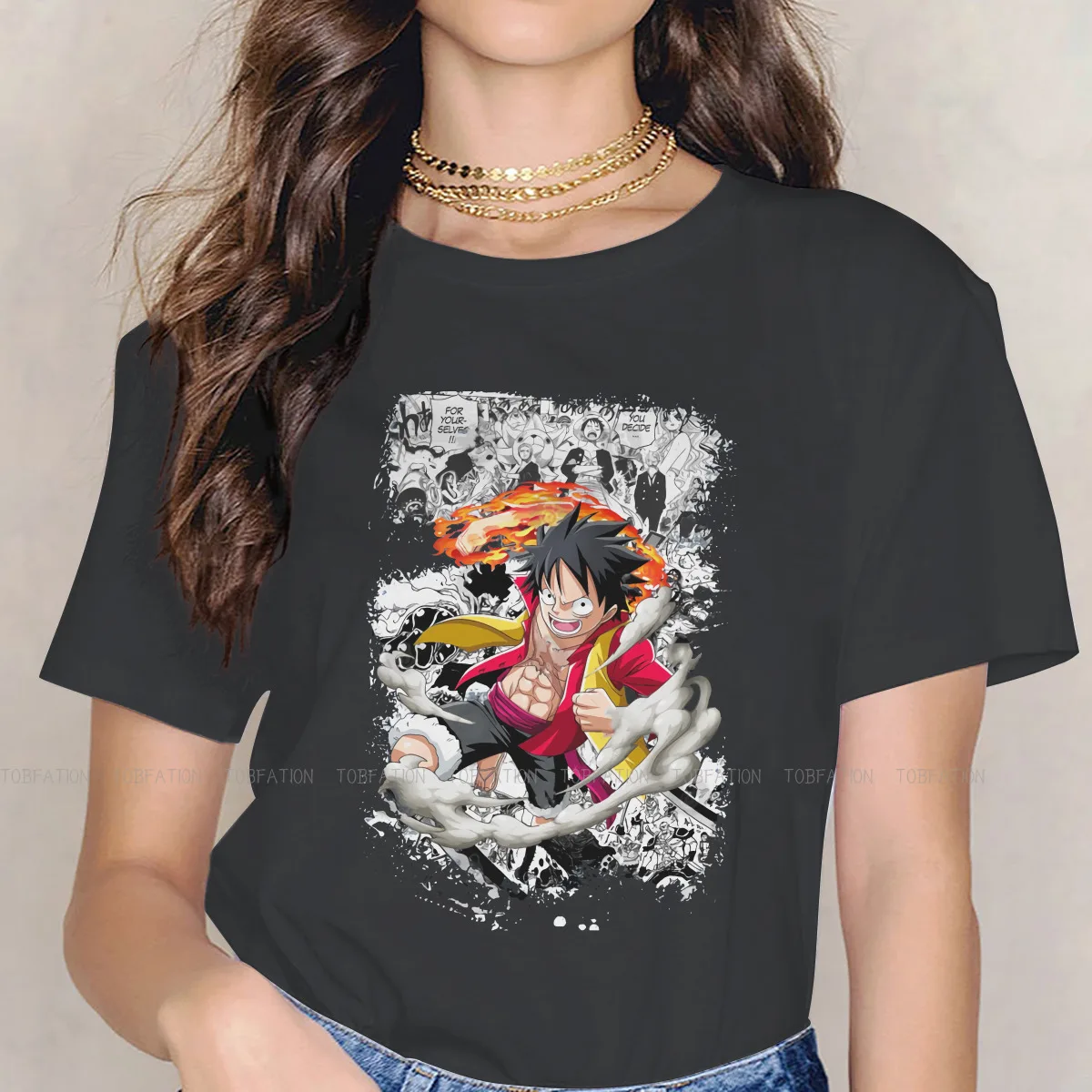 Luffy женская футболка слитный Sanji аниме базовые футболки для девочек Хлопковая