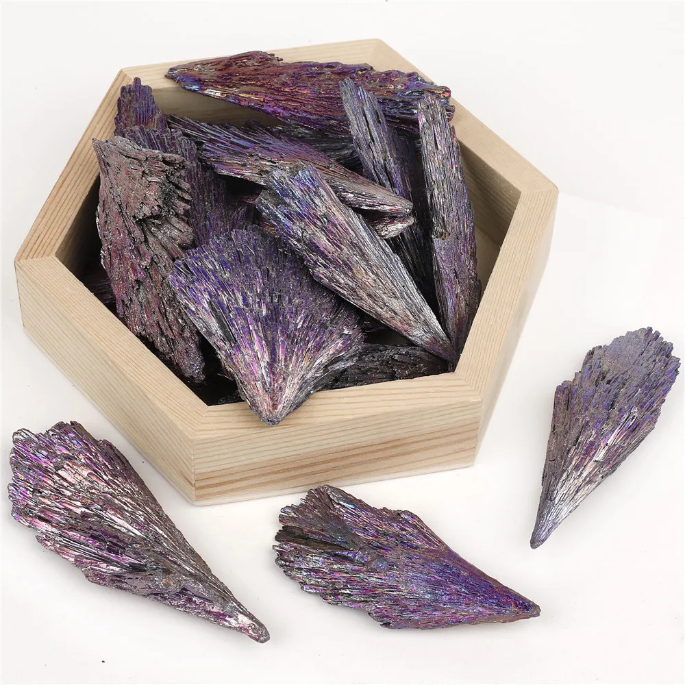 

1pcs Plating Colors Black Tourmaline Raw Minerals Chakra Energy Healing Natural Stone Crystal Tail Decor