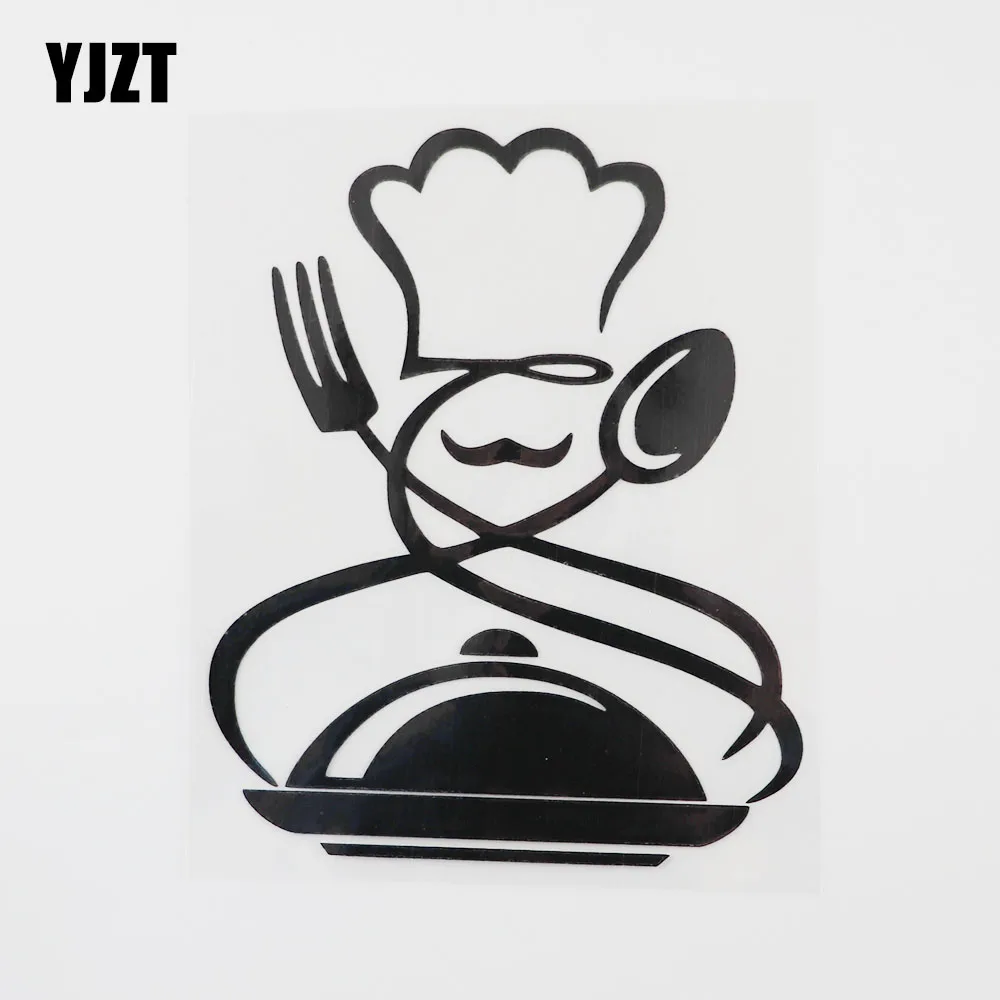 

YJZT 11.6CM×14.1CM Kitchen Supplies Car Sticker Creative Modeling Vinyl Decal Black/Silver 13E-0056
