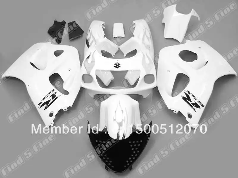

silver flame white for GSXR600 GSXR750 96 97 98 99 00 GSX-R600 GSX-R750 96-00 GSXR 600 750 1996 1997 1998 1999 2000 fairing kit