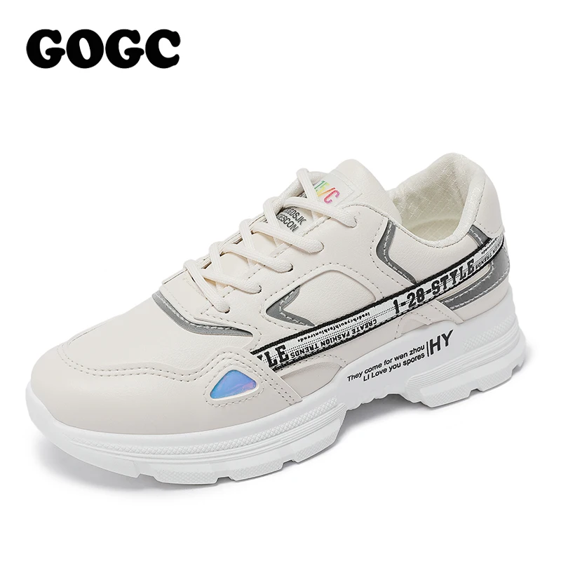 Женские кроссовки на платформе GOGC серые повседневные массивной модель G6809 весну