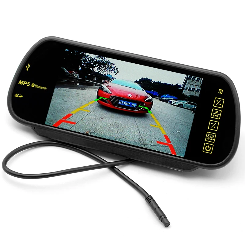 HD " TFT зеркало заднего вида парковки монитор SD USB с Bluetooth Hands-Free Kit MP4 MP5 FM динамик с передатчиком комплект