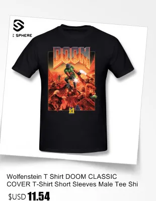 Wolfenstein футболка DOOM CLASSIC COVER футболка с короткими рукавами Мужская футболка с классическим принтом 100 хлопок забавная футболка 5x