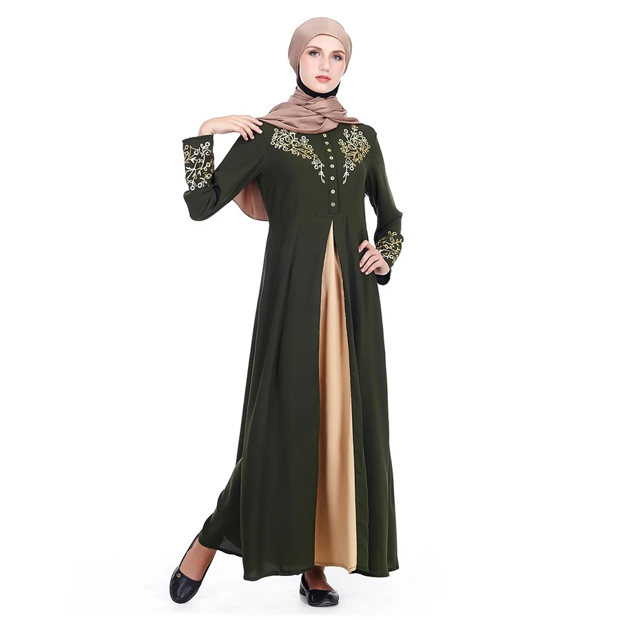 

Muslim women long sleeves Dubai Dress maxi abaya jalabiya islamic women clothing robe kaftan Moroccan